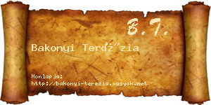 Bakonyi Terézia névjegykártya