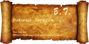 Bakonyi Terézia névjegykártya