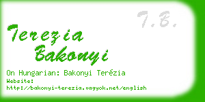 terezia bakonyi business card